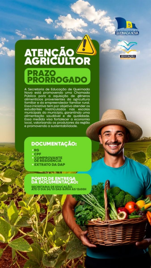 Chamada Púbilca para Aquisição de Gêneros Alimentícios da Agricultura Familiar