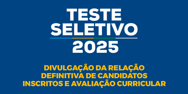 Relação definitiva de candidatos inscritos e avaliação curricular